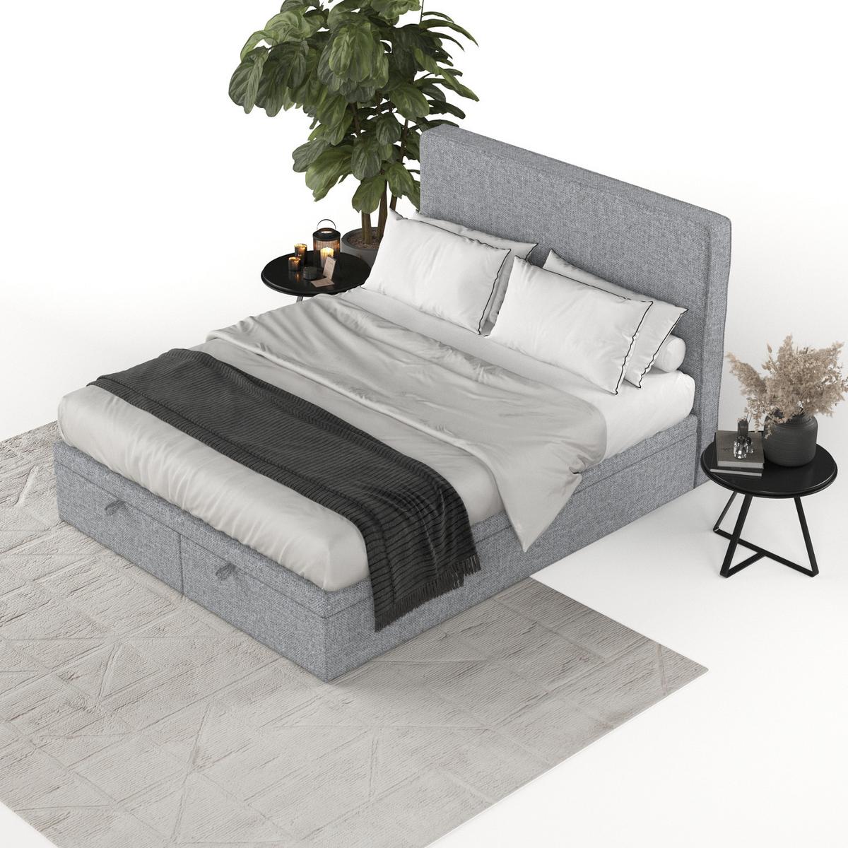 POLSTERBETT Hush mit Stauraum 120/200 cm Grau im Alta Stoff - Schwarz/Grau, Holz/Holzwerkstoff (120/200cm) - AltaBeds