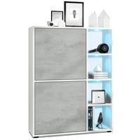HIGHBOARD Cuba Türen in Beton Oxid Optik - Hellgrau, Holzwerkstoff (79/105.5/35.5cm) - Vladon