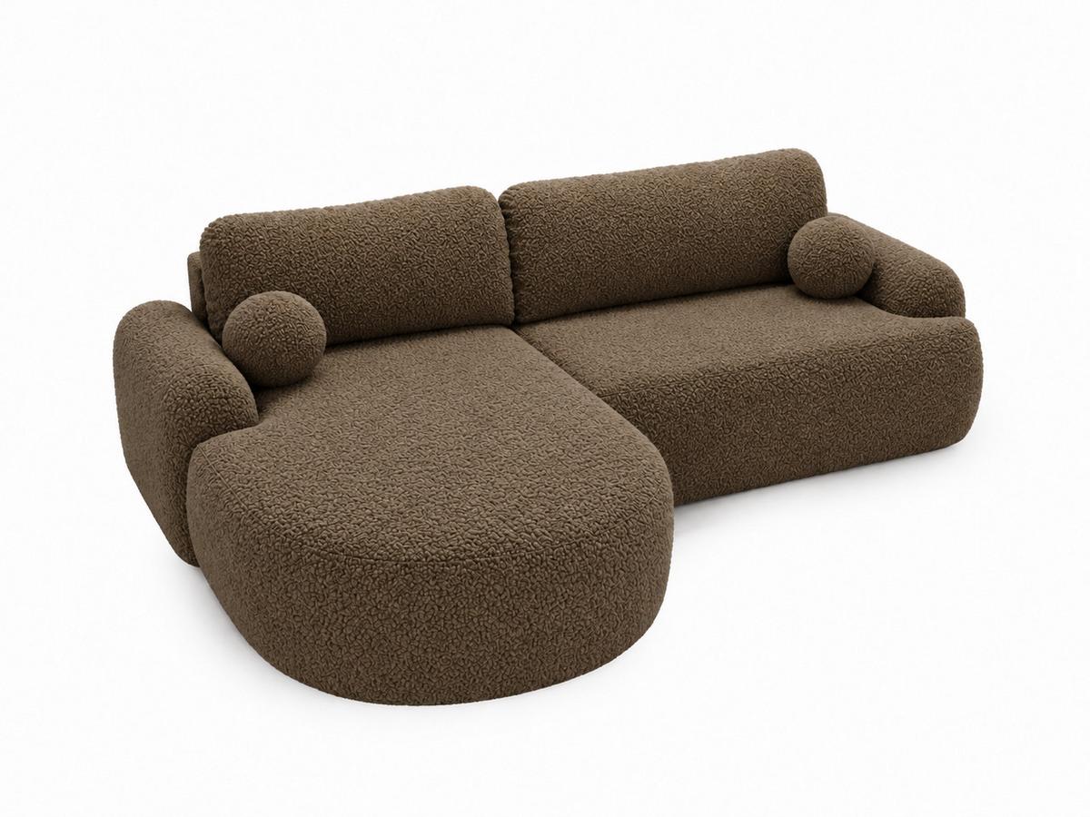 ECKSOFA Aurio Dunkelbraun Links - Dunkelbraun, Holz/Textil (177/261cm) - Graingold