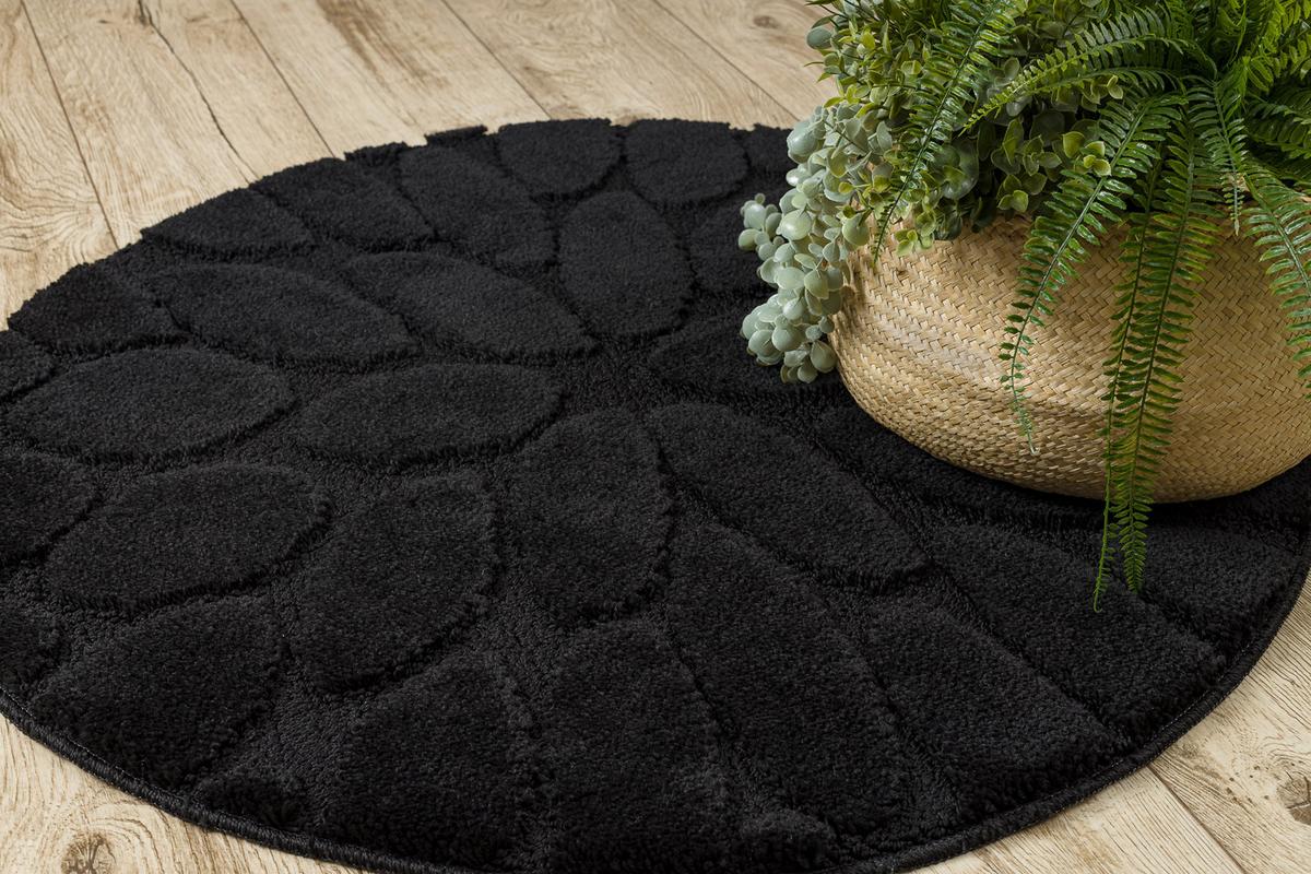 TEPPICH Dywaniki łazienkowe 67 cm - Schwarz, Textil (67/67cm) - rugsX