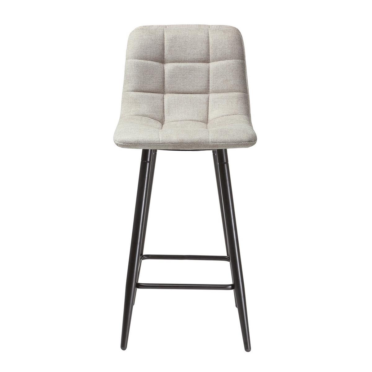 2ER-SET gepolsterter Hocker aus meliertem Stoff 42/94/51 cm - Beige, Textil (42/94/49cm) - Calicosy