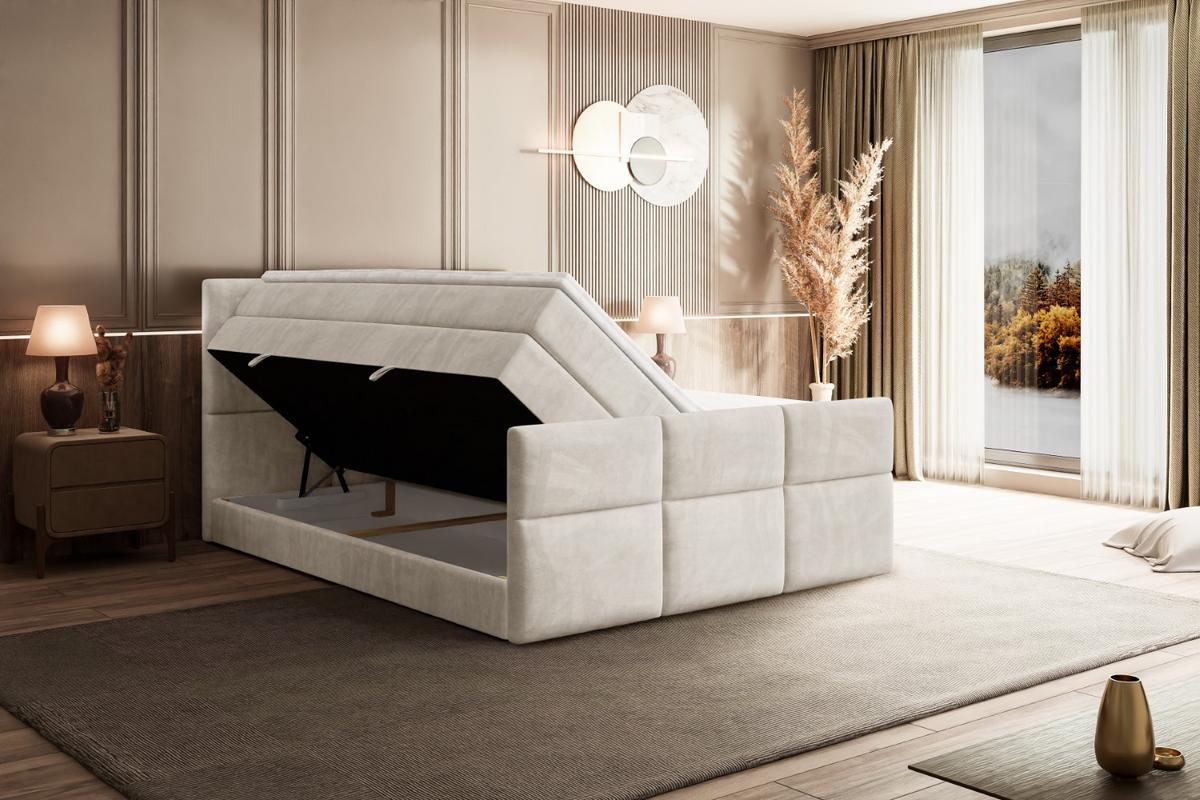 BOXSPRINGBETT OHIO-Z KING - 140x200 - H3/H4 - Creme - Creme, Holzwerkstoff (140/200cm) - ALTDECOR