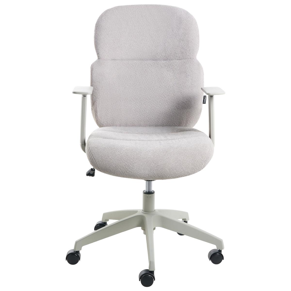 BÜROSTUHL Stoff Hellgrau Lexor - Weiß, Textil (60/93/60cm) - Beliani
