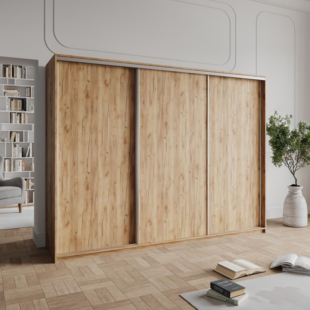 SCHWEBETÜRENSCHRANK NISSE 270/205/60 cm 3-türig Orange - Orange, Holzwerkstoff (270/205/60cm) - MASSENO