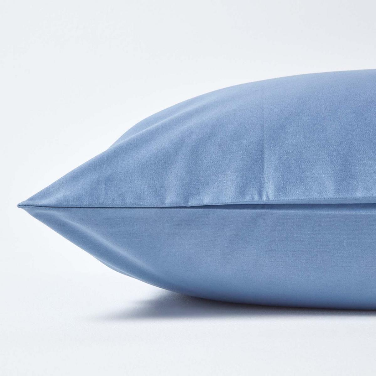 KISSENBEZUG Premium, Ägyptische Baumwolle, Fadendichte 1000 - Blau, Textil (40/40cm) - Homescapes