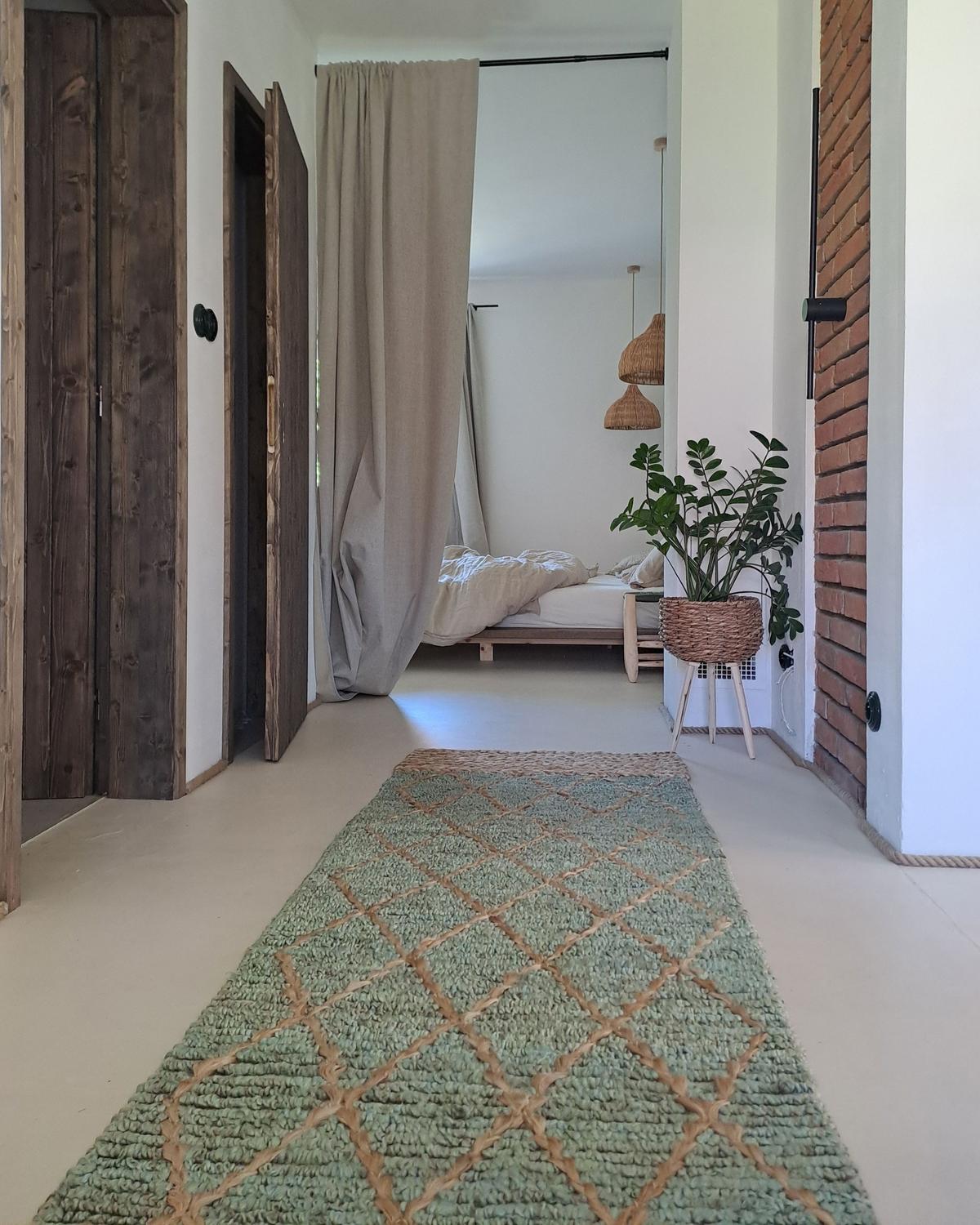 TEPPICH Grün 80/300 cm Jute Tellikaya - Beige, Textil (80/300cm) - Beliani