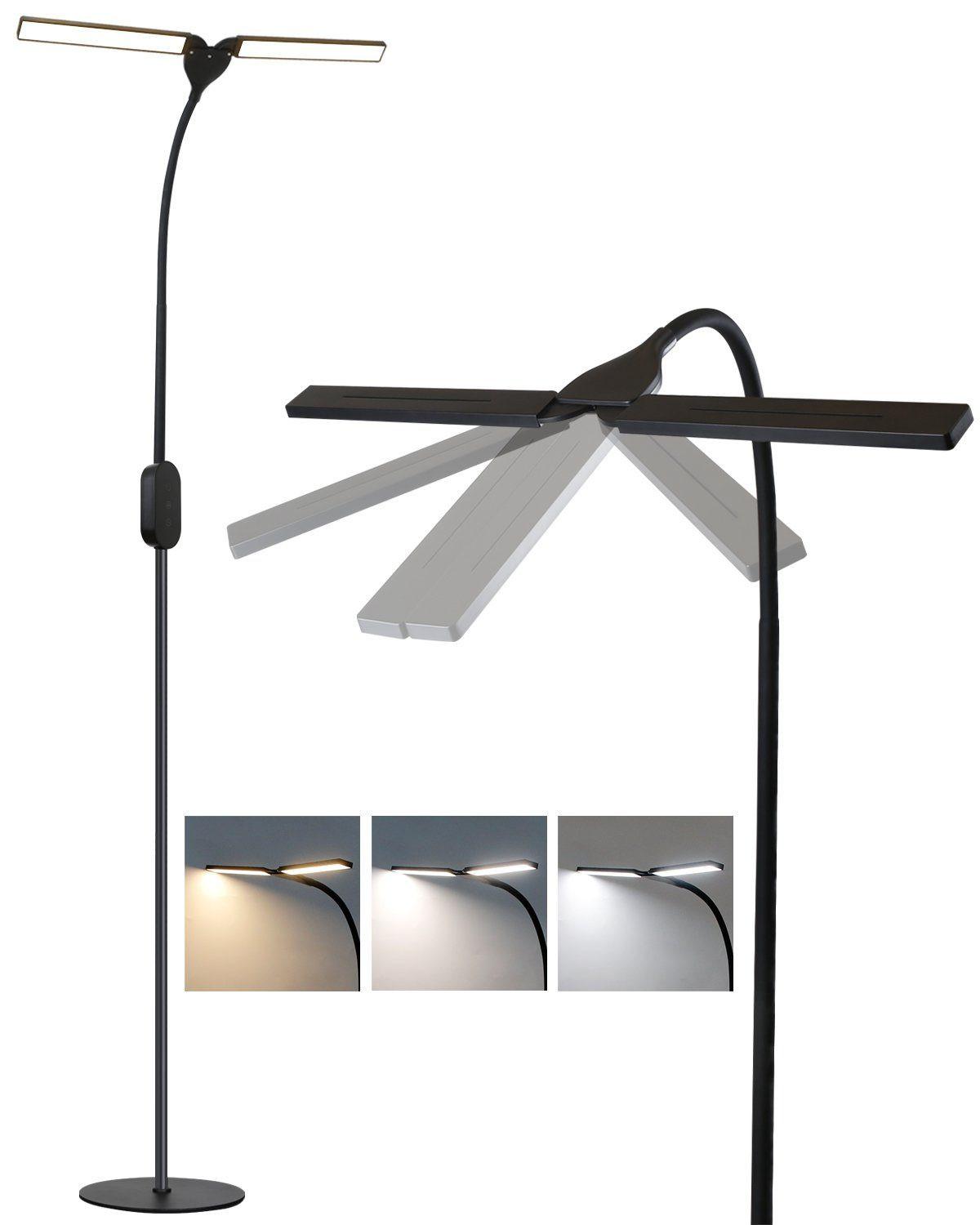 LED STEHLAMPE Luminar 44/22/158 cm - Schwarz, Metall (44/22/158cm) - ZMH