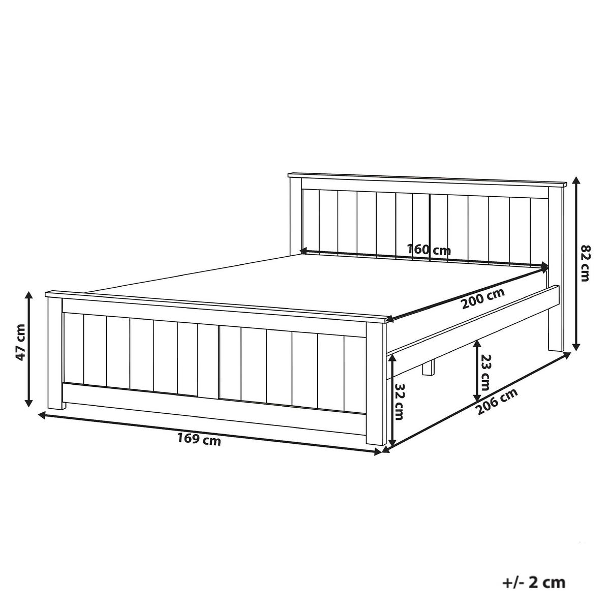 BETT mit Lattenrost 160/200 Kiefernholz Weiß Sabran - Weiß, Holz (160/200cm) - Beliani