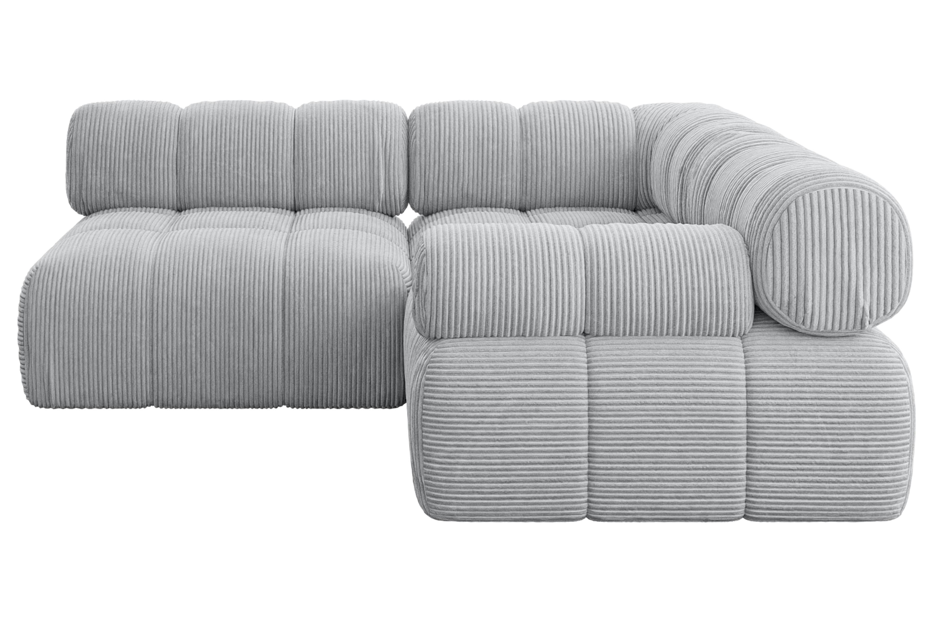 ECKSOFA modulares Sofa Mende-L1 - 190x190x70 cm Grau Cord - Grau, Holzwerkstoff/Textil (190/190cm) - ALTDECOR