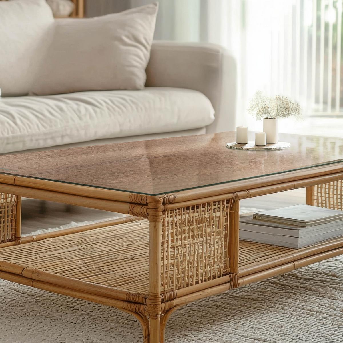TISCHPLATTE 100x70 cm Natürliche Holzmaserung - Braun, Glas (0.4/100/70cm) - TULUP