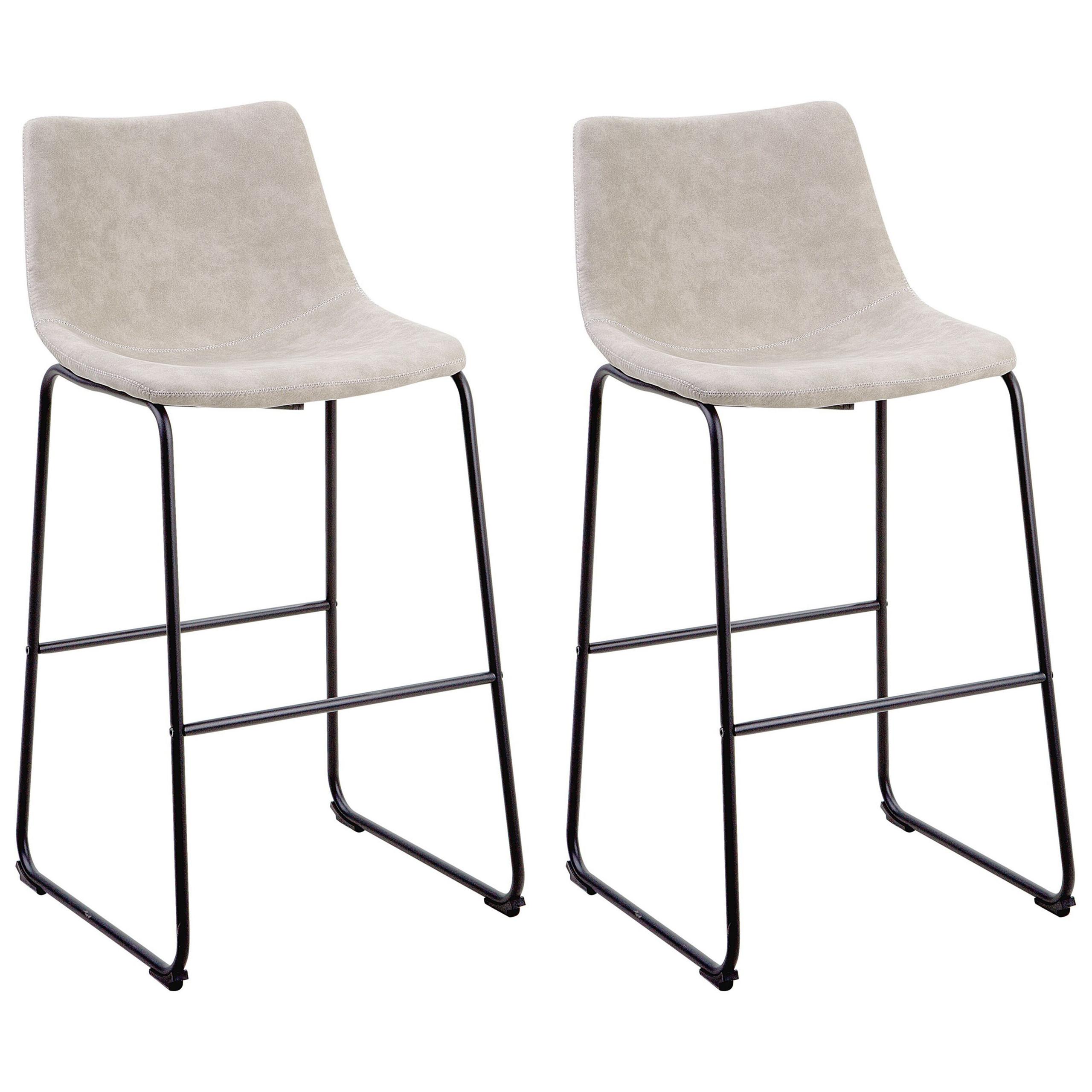 BARSTUHL 2er-Set Polsterbezug Beige Franks - Beige, Textil/Metall (46/99/46cm) - Beliani
