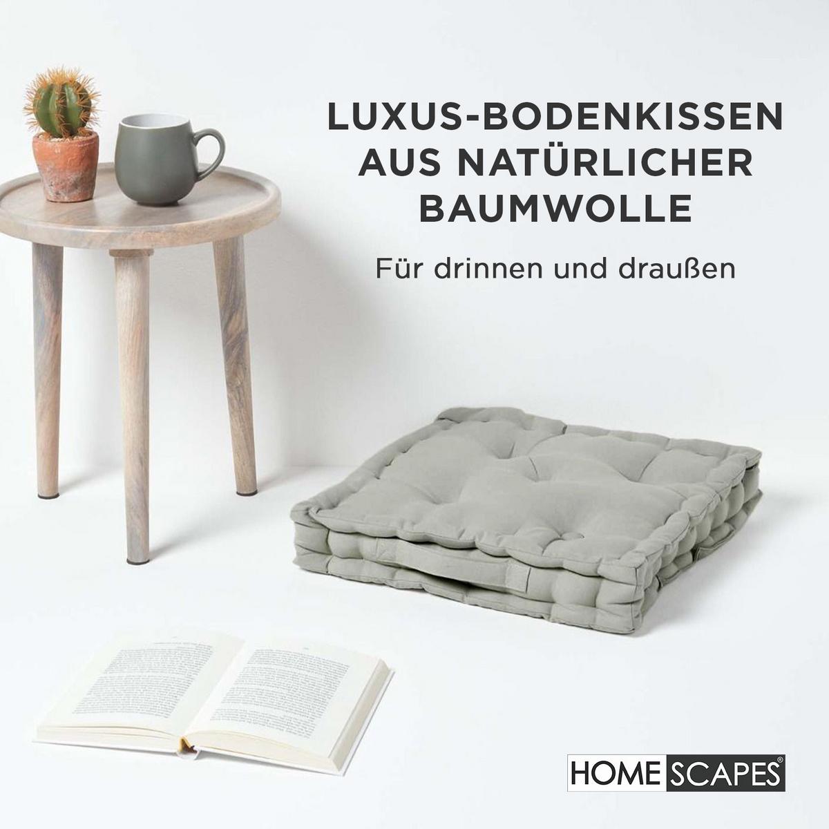 SITZKISSEN grau 40/40/8 cm – Bodenkissen unifarben - Grau, Textil (40/40/8cm) - Homescapes