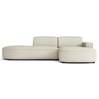 ECKSOFA Sallmo L-Form, 3-Sitzer, rechts 276 cm - Creme/Schwarz, Kunststoff/Textil (276/166cm) - Selsey