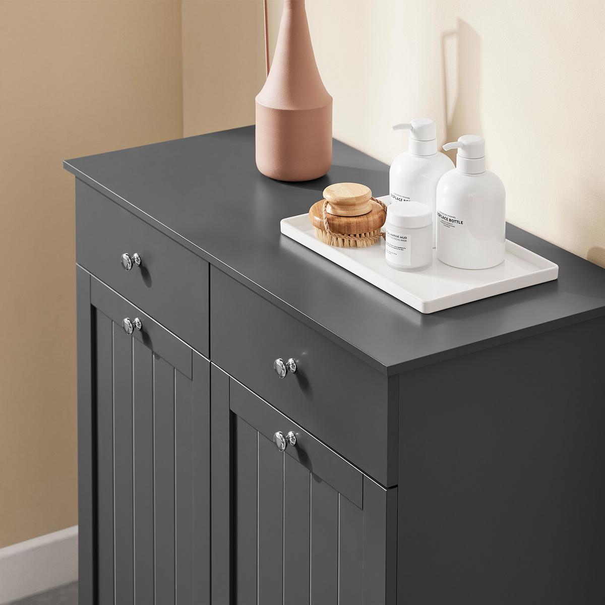 WÄSCHESCHRANK Grau - Grau, Holzwerkstoff (78/90/38cm) - SoBuy