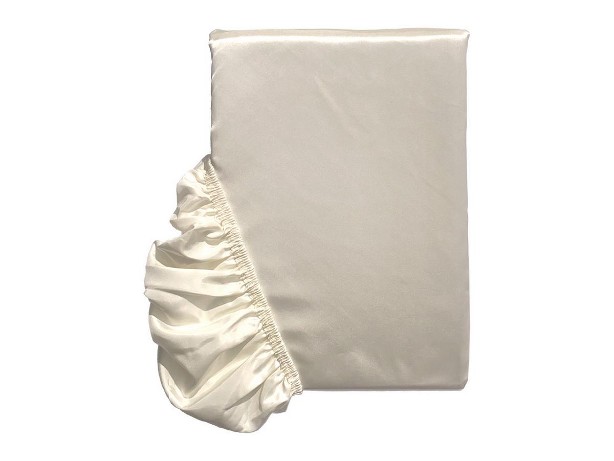 SPANNBETTTUCH Glanz Satin champagner 100/200 cm - Ecru/Champagner, Textil (100/200cm) - beties Heimtextil