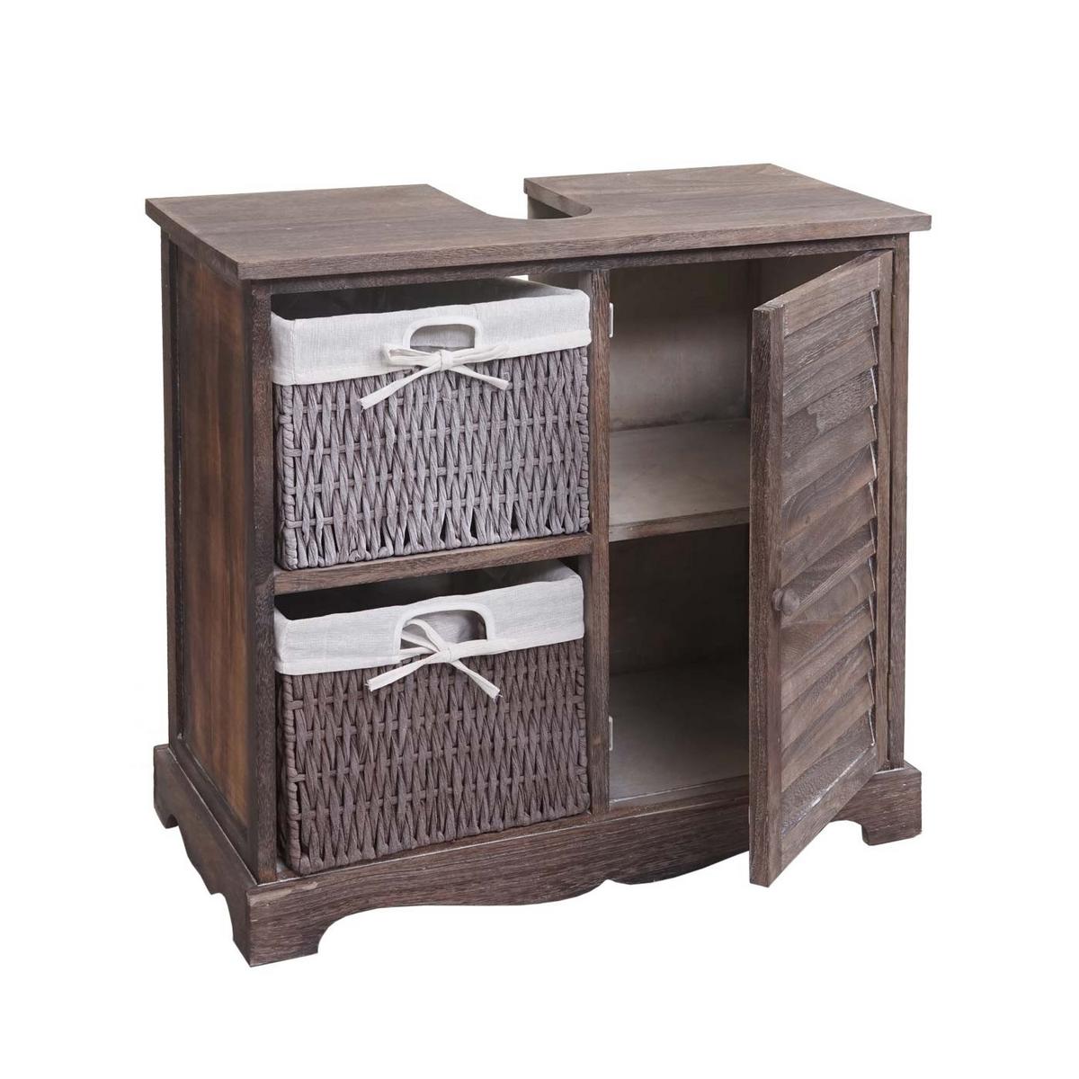 BADEZIMMERSET Braun - Braun, Holz (76/120/31cm) - MCW