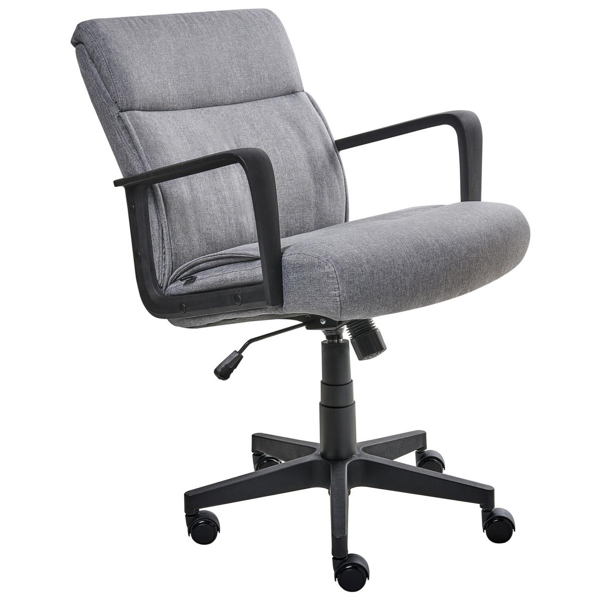 BÜROSTUHL Grau Byron - Schwarz/Grau, Textil (61/93/69cm) - Beliani