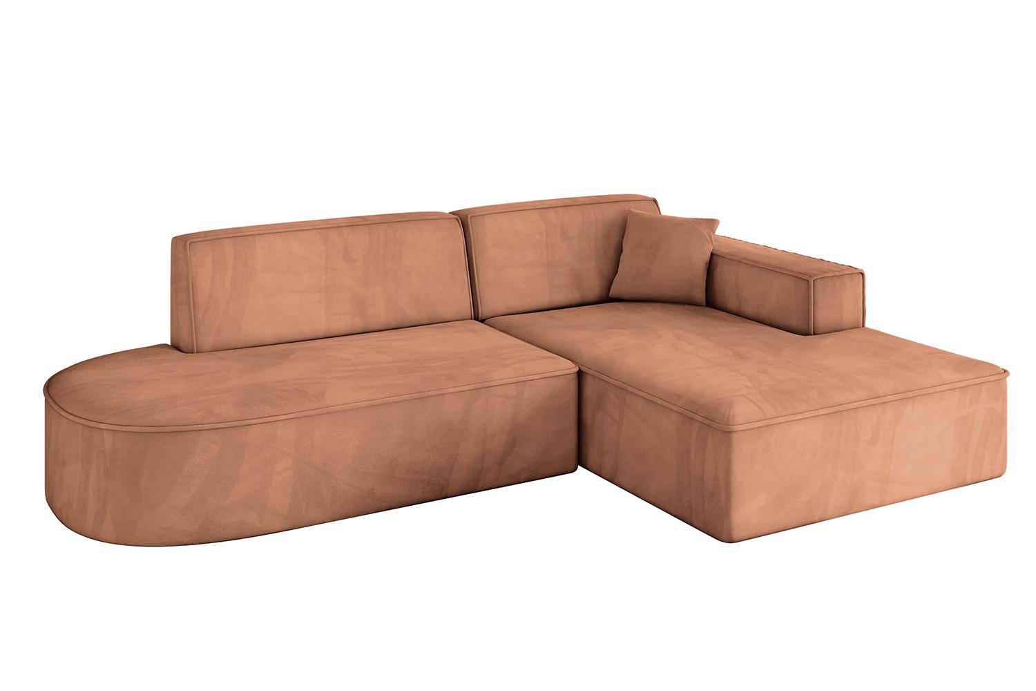ECKSOFA Ottomane Rechts IREA-L1-v4 - 234x171x79 cm Koralle - Koralle, Holzwerkstoff/Textil (171/234cm) - ALTDECOR