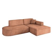 ECKSOFA Ottomane Rechts IREA-L1-v4 - 234x171x79 cm Koralle - Koralle, Holzwerkstoff/Textil (171/234cm) - ALTDECOR