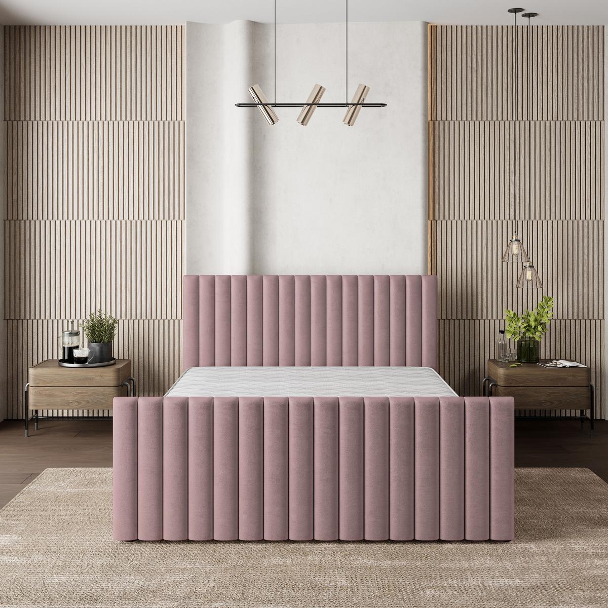 POLSTERBETT CANOVA K 120x200 cm mit Bettkästen - Rosa - Rosa, Holz/Textil - MASSENO