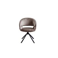 ESSZIMMERSTUHL LARA Taupe Velvet Drehbar (360°) (1er-Set) - Taupe, Kunststoff/Textil (61/82/62cm) - KAWOLA