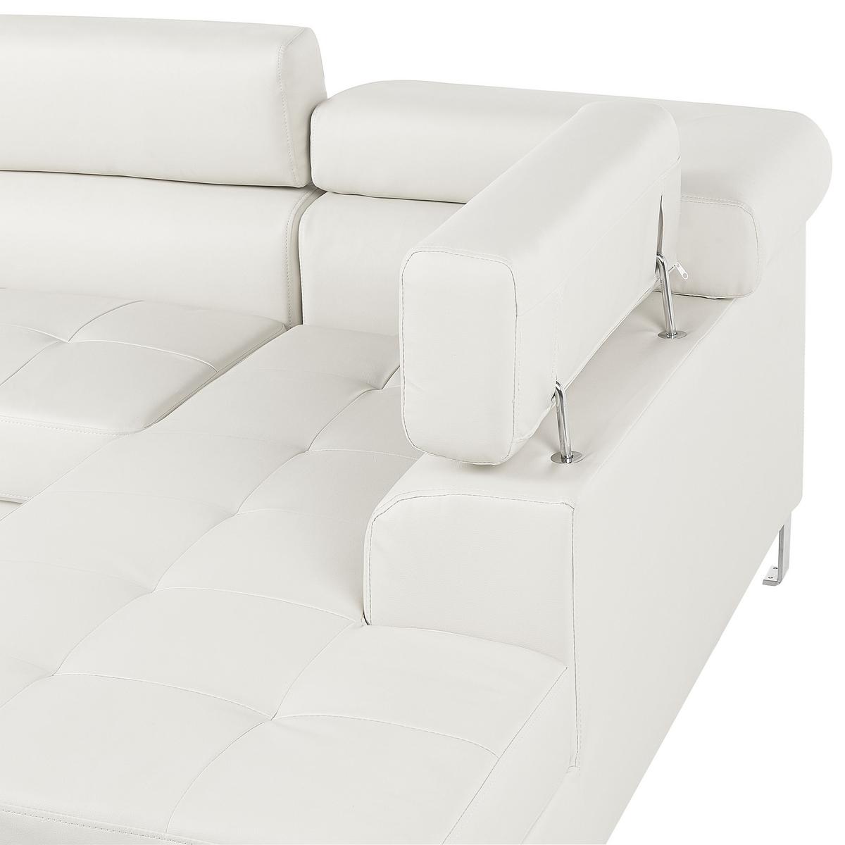 ECKSOFA Kunstleder Weiß Norrea - Weiß, Kunststoff/Textil (262/169cm) - Beliani