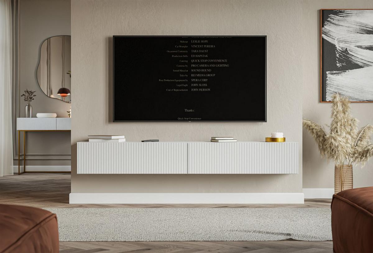 TV-LOWBOARD Veldio hängend Weiß 200 cm - Weiß, Holzwerkstoff (201.6/28.5/31.6cm) - Selsey