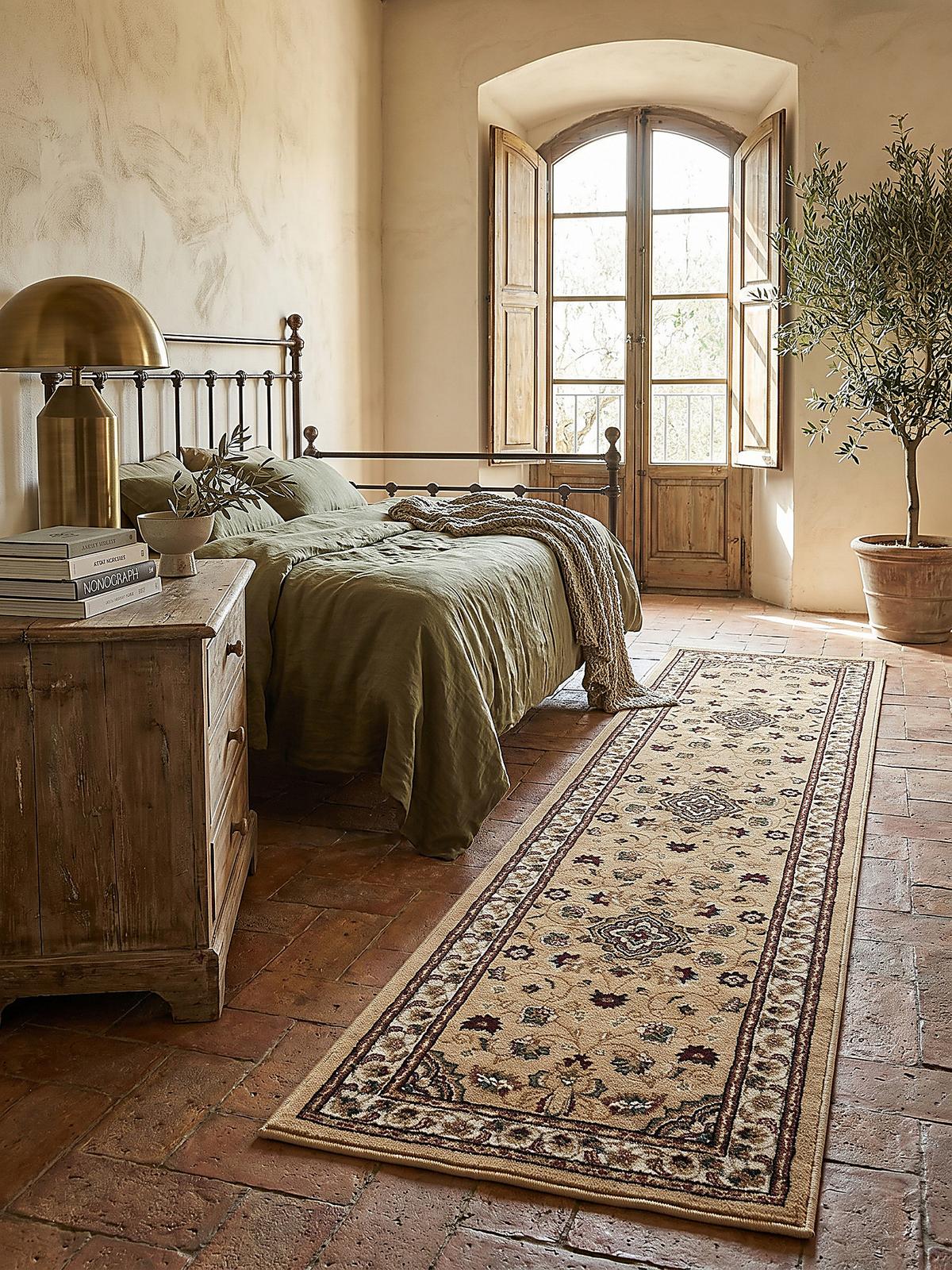 TEPPICH GLAZERT, klassisch-floral, Braun, 66 x 300 cm - Braun, Textil (300/66cm) - KADIMA DESIGN
