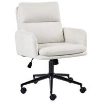 BÜROSTUHL Cremeweiß Constantia - Creme, Textil/Metall (58/86/58cm) - Beliani