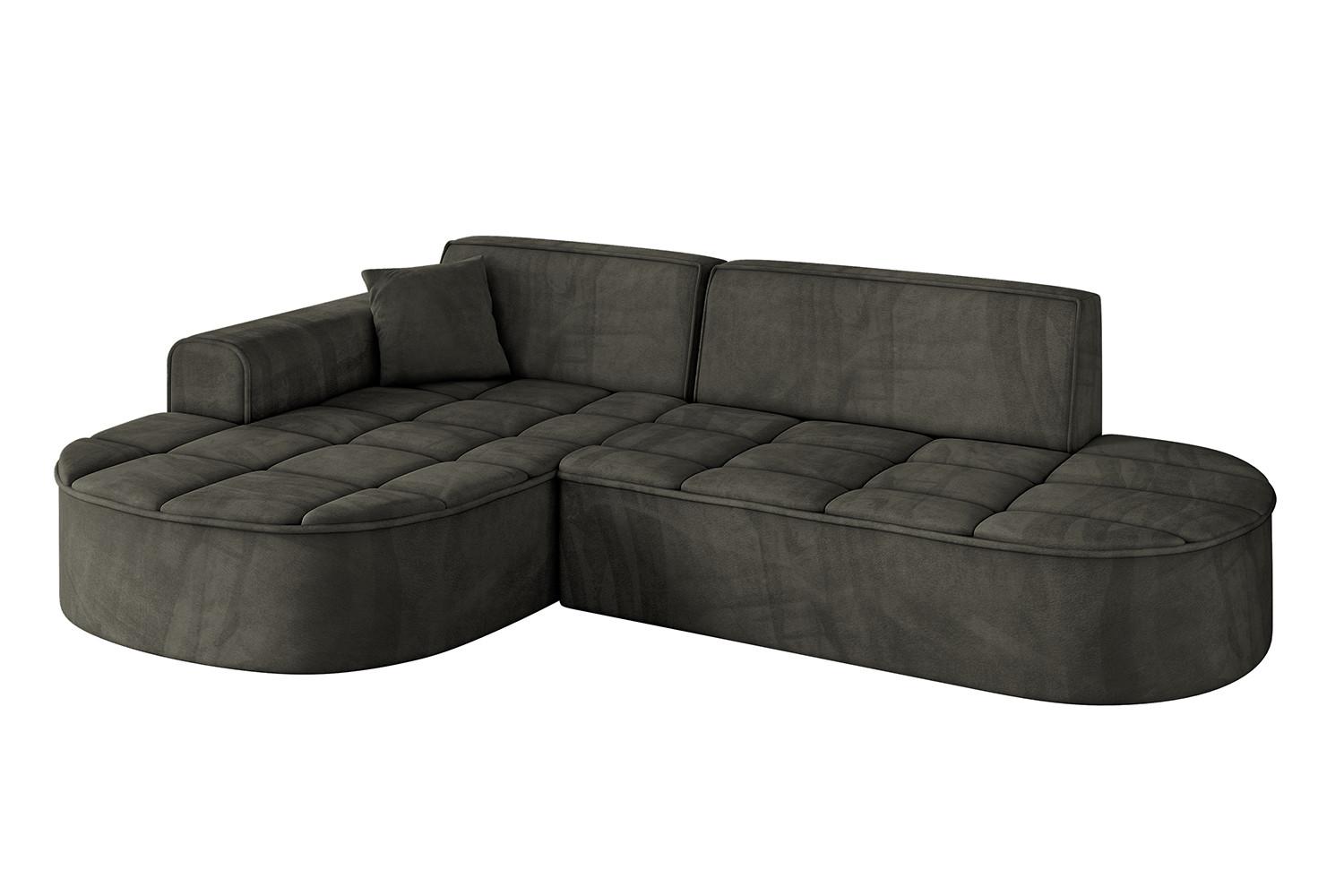 ECKSOFA Ottomane Links TARO-L1 - 243x171x79,5 cm Schwarz - Schwarz, Holzwerkstoff/Textil (243/171cm) - ALTDECOR