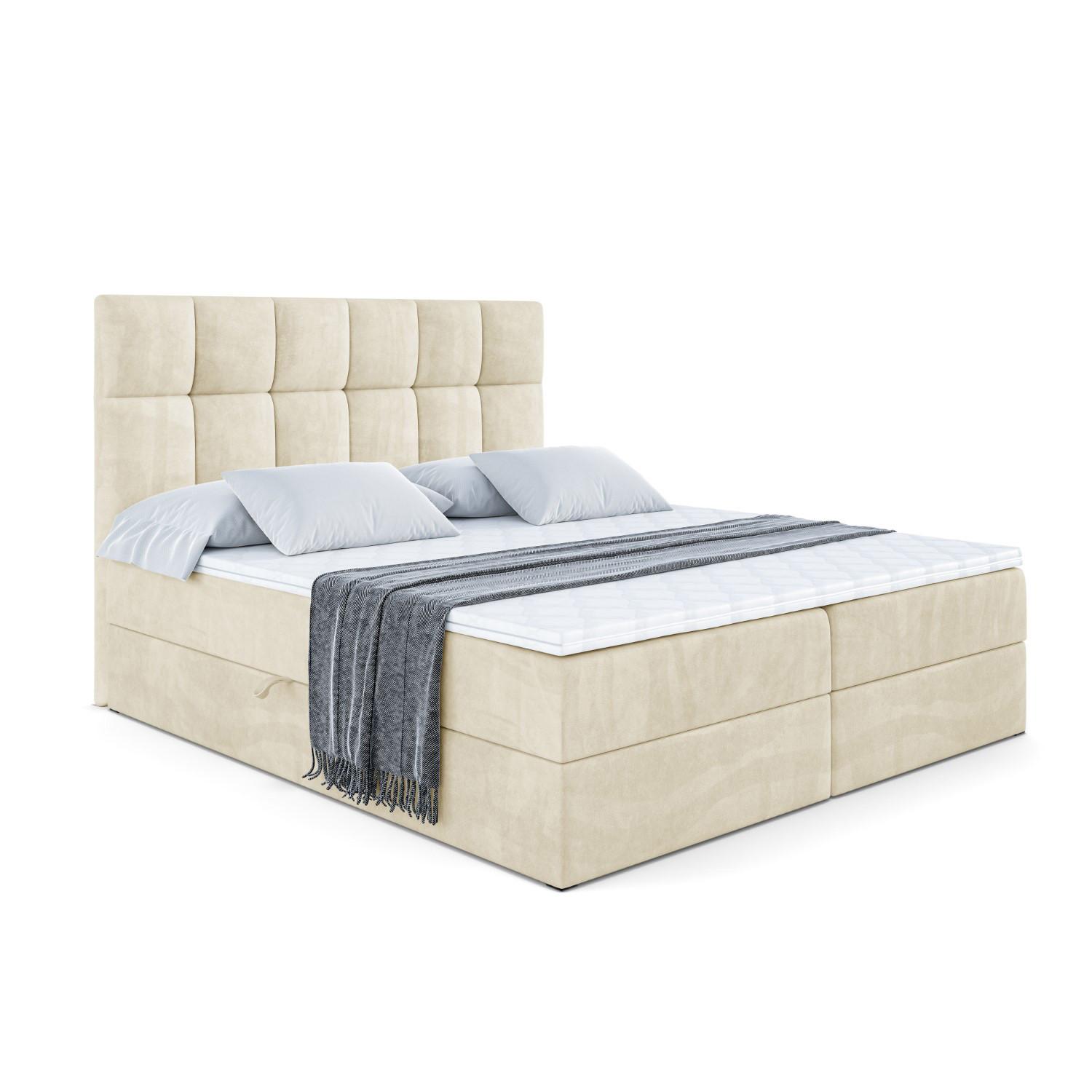 BOXBETT mit H3-Matratze und Lattenrost - RICAR - 180x200 Beige - Beige, Holzwerkstoff (180/200cm) - ALTDECOR