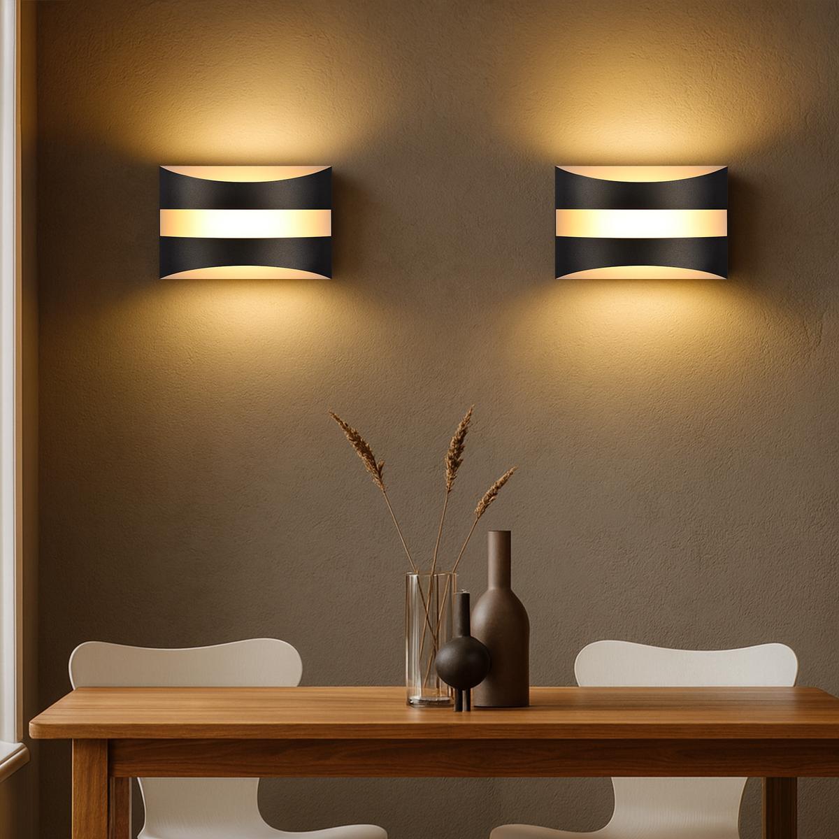 LED-WANDLEUCHTE Illuminant 21/13/8 cm - Schwarz, Metall (13/8/21cm) - ZMH