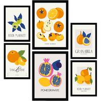 POSTER Set Mit 6 Lebensmittel Und Ernährungs Runde Früchte A3 & A4 Rahmenlos - Klar, Papier (29/3cm) - Nacnic