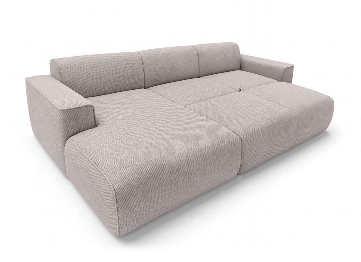ECKSOFA L Form Ruyam Creme 310/165/78 cm – Schlaffunktion Links - Creme/Schwarz, Kunststoff/Textil (170/310cm) - AX Living