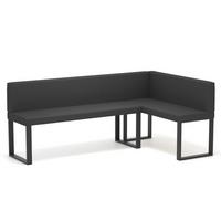 ECKBANK rechts SANA U Kunstleder glatt, 142/196 cm Schwarz - Schwarz, Kunststoff/Textil (142/196cm) - Idohome