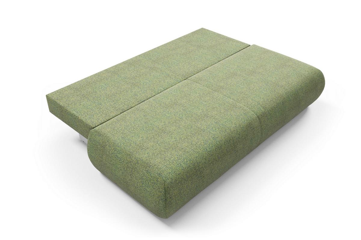 BETTSOFA DELTA Grün Geflochtener Stoff mit Schlaffunktion - Grün, Holz (214/74/100cm) - MASSENO