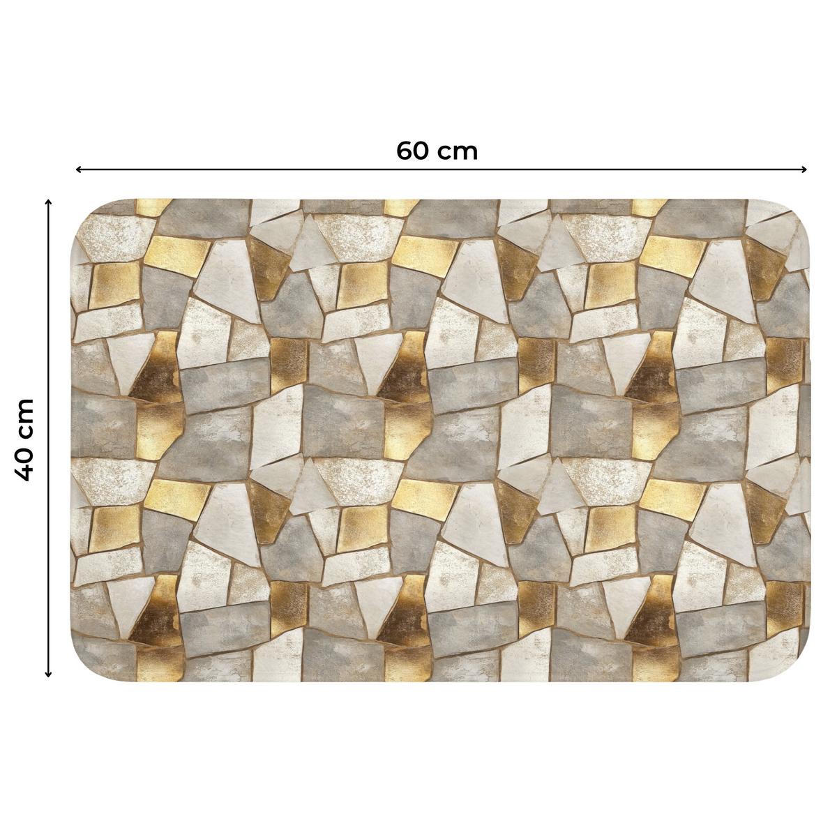 WC-VORLEGER Mosaik - Marmor - Gold Toilettenvorleger 60x40 cm - Champagner, Textil (60/1cm) - OnlyWow