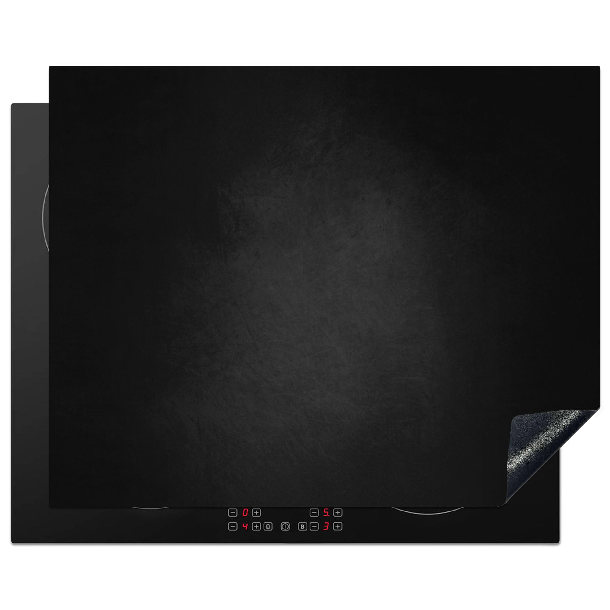 HERDABDECKPLATTE Beton - Schwarz - Grau - Strukturiert - Industriell Herdabdeckung Induktionsfeld 65x52 cm - Graphitfarben, Kunststoff (65/52/0.2cm) - MuchoWow