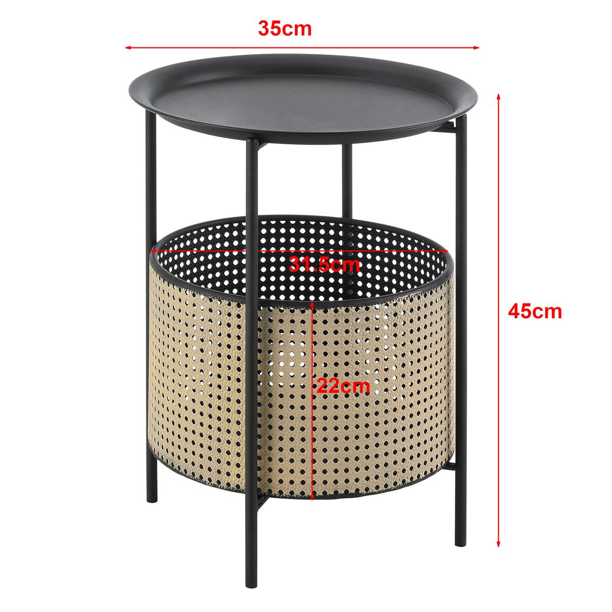 BEISTELLTISCH Beaumont - Schwarz, Metall (35/35/45cm) - [en.casa]