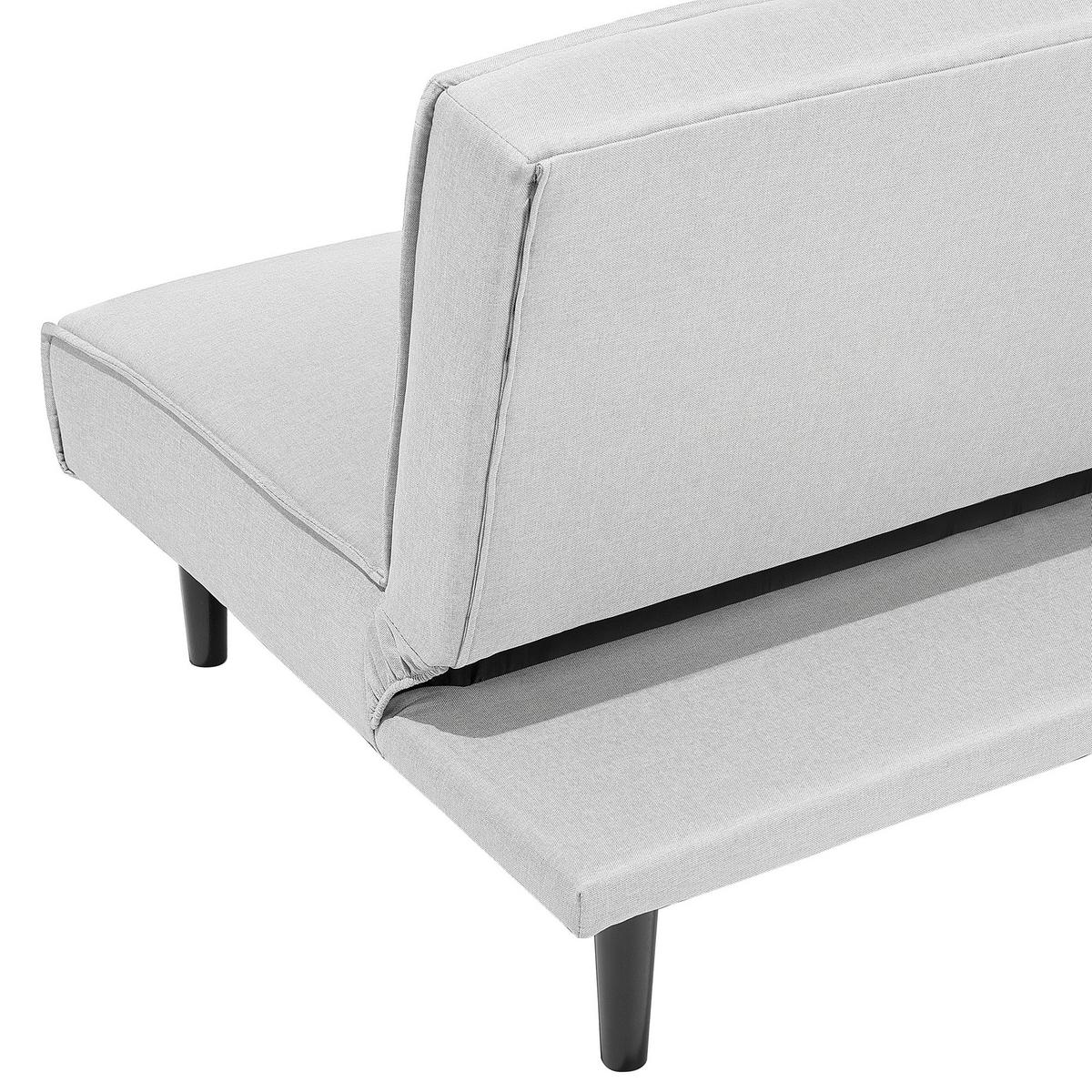 3-SITZER-SCHLAFSOFA Polyester Grau Visby - Hellgrau, Textil (180/80/92cm) - Beliani