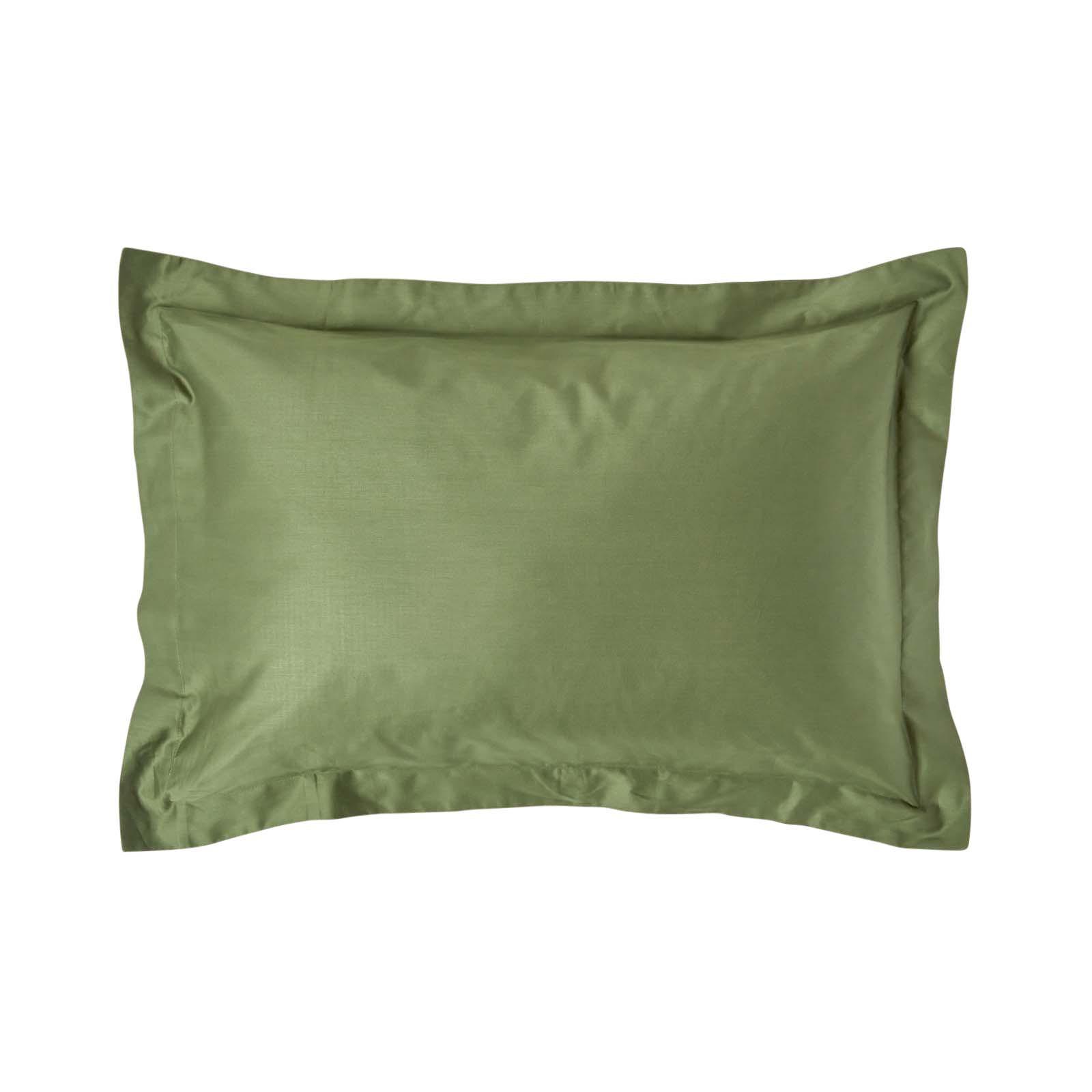 BIO-KISSENBEZUG Satin mit Stehsaum, Fadendichte 400 - Grün, Textil (48/74cm) - Homescapes