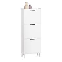 SCHUHSCHRANK Weiß - Weiß, Holzwerkstoff/Metall (50/129/19cm) - SoBuy
