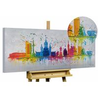ACRYLBILD HANDGEMALT 120/60 cm - Multicolor/Grau, Holz/Textil (120/60cm) - KUNSTLOFT