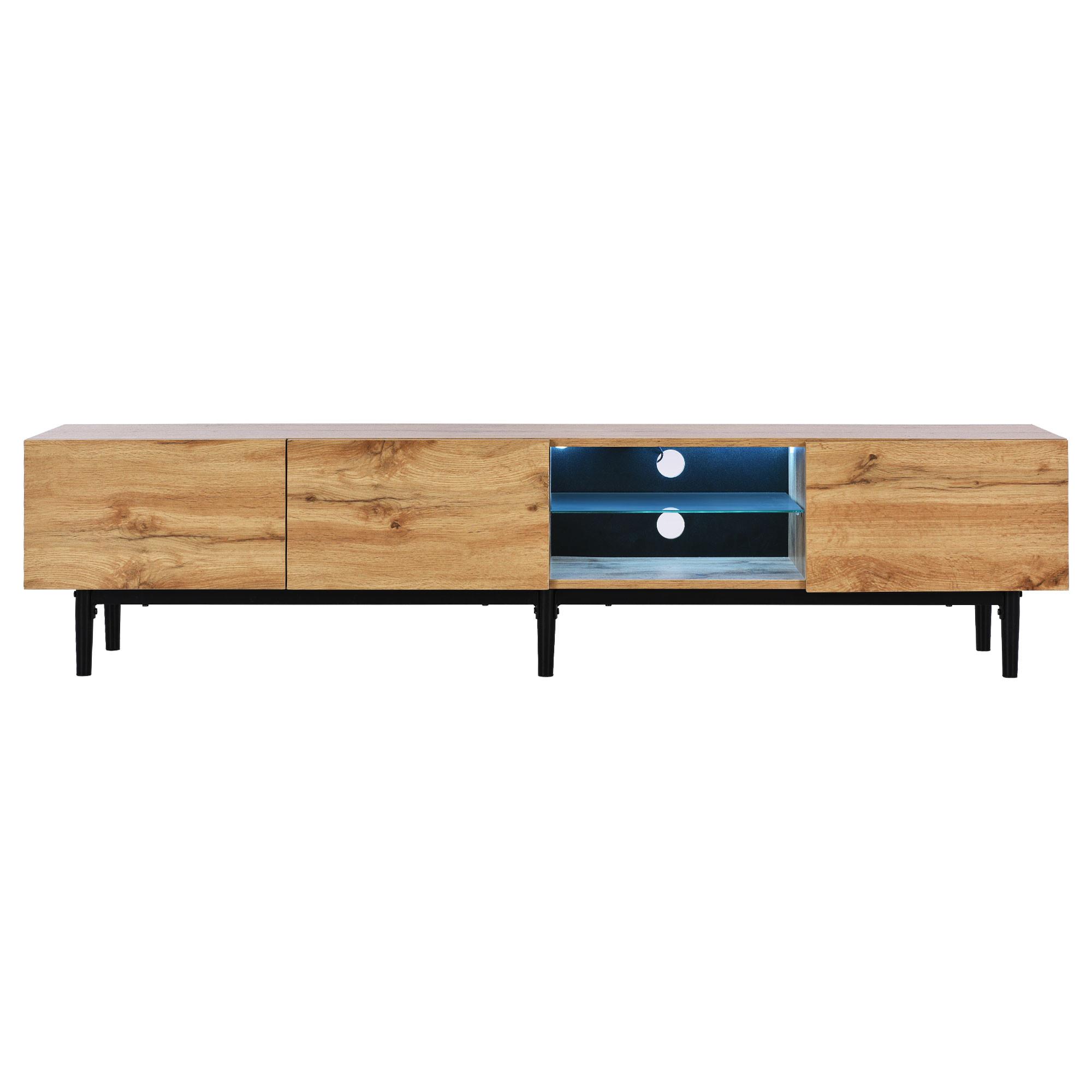 LOWBOARD mit LED 175/31/41 CM - Hellbraun, Holzwerkstoff (31/41/175cm) - Urban Meuble