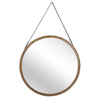 WANDSPIEGEL gold mit Aufhängeband 60 cm Autun - Goldfarben/Braun, Metall (60/60/3cm) - Beliani
