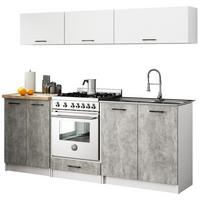 KÜCHENLEERBLOCK Weiß, Beton 174/200/46 - Weiß, Holzwerkstoff (200/174/46cm) - RAUMHIRSCH FURNITURE