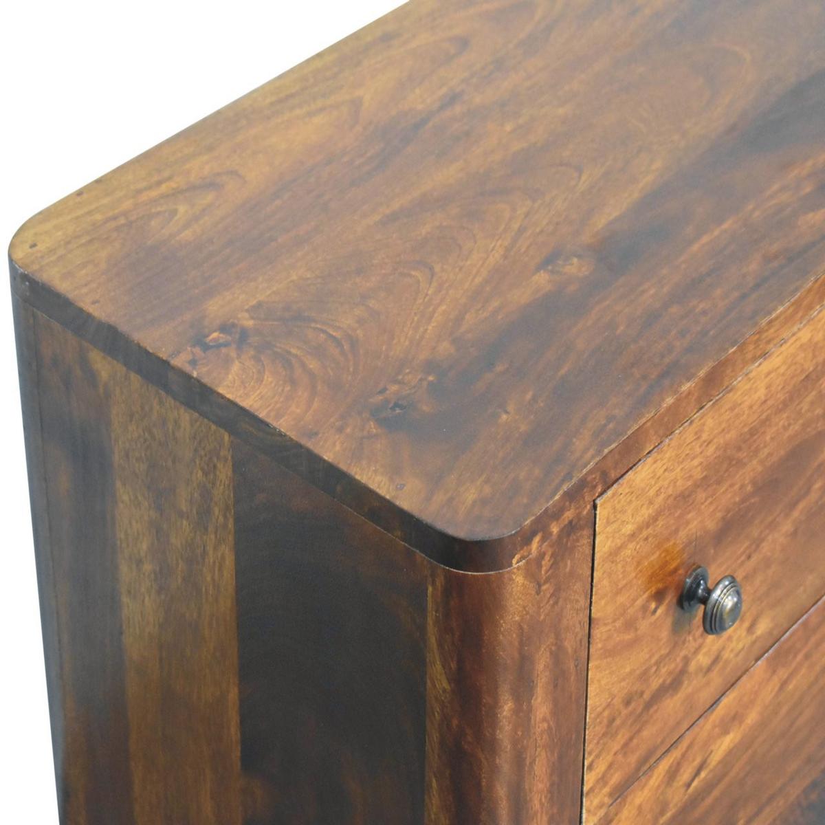 KOMMODE Kastanien-Finish, 3 Schubladen, Braun - Braun, Holz (35/80/75cm) - Artisan Furniture
