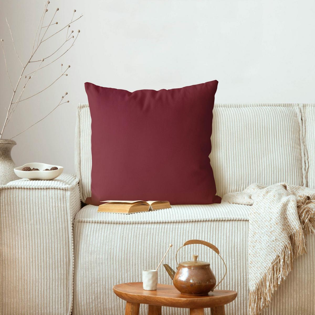 DEKOKISSEN Bordeaux 40/40 cm - Rot, Textil (40/40/10cm) - Bilderwelten