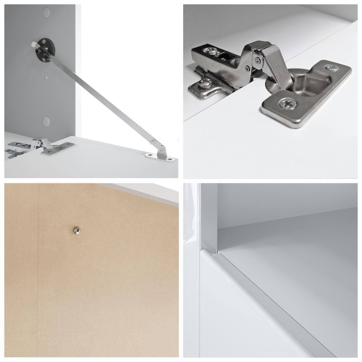 WOHNZIMMERSET Berlin Grau Hochglanz - Grau, Holzwerkstoff (155/46/40cm) - Vladon