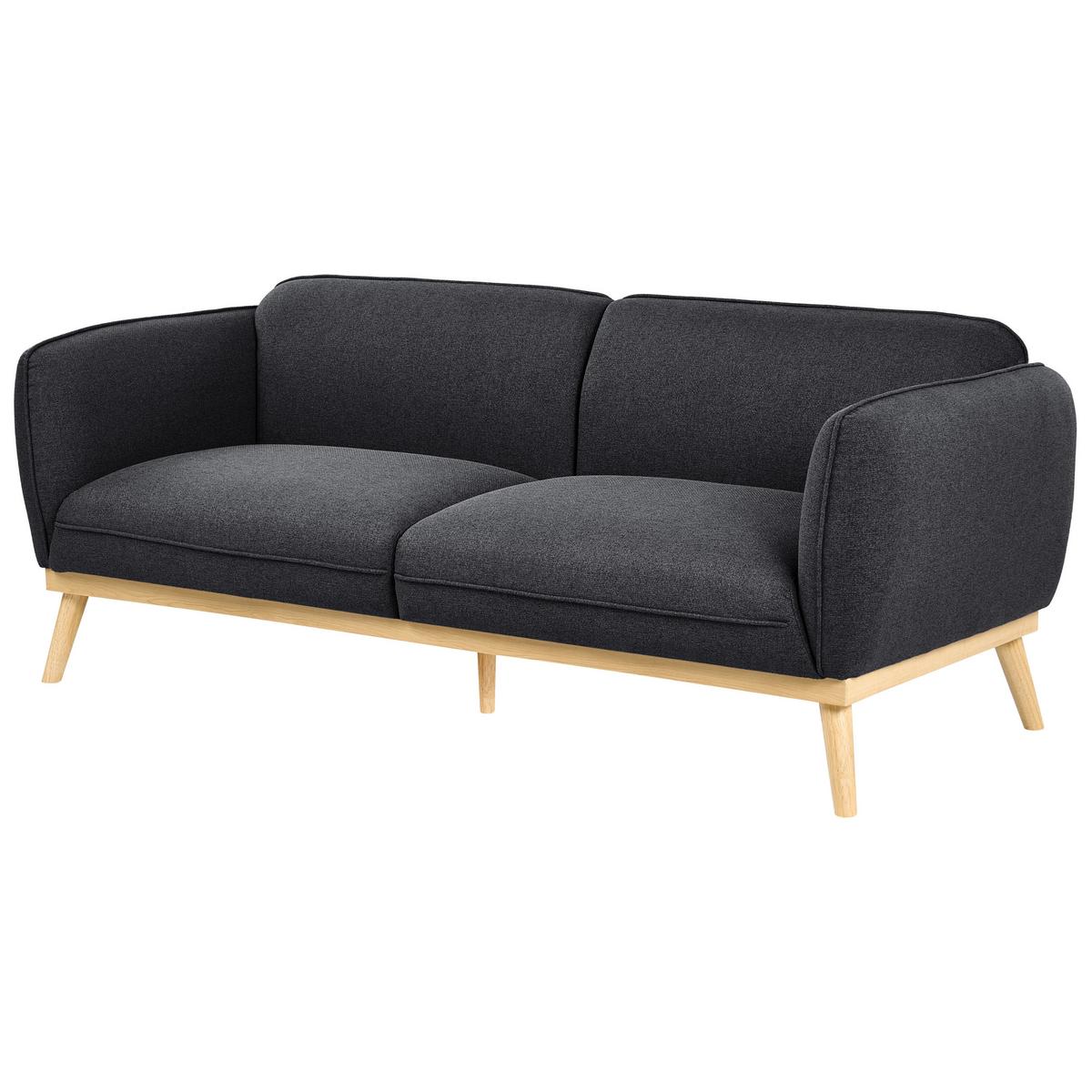 SOFA-SET 5-Sitzer Stoff Schwarz Ljung - Hellbraun/Schwarz, Textil (210/82/82cm) - Beliani